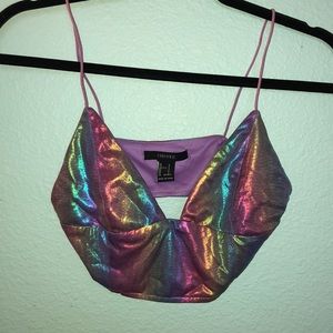 Rainbow holographic bralette
